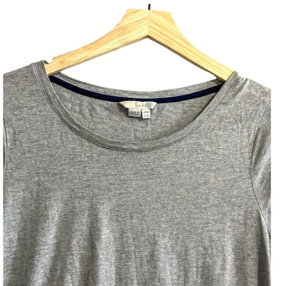 Boden T-shirt  Shift Short Dress, Gray & Navy,  wh766 - Picture 10 of 13